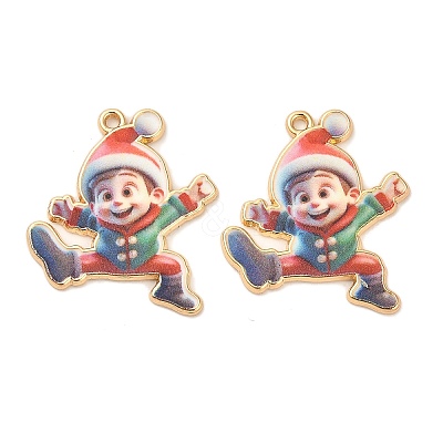 Christmas Alloy Enamel Pendants ENAM-K069-44E-G-1