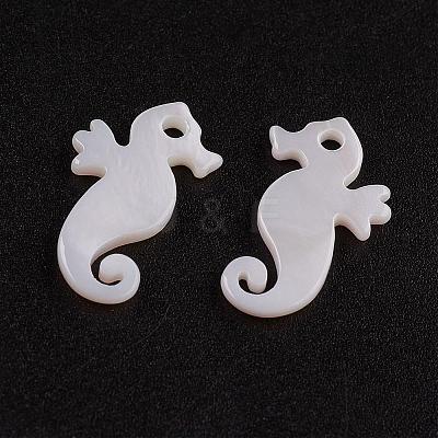 Natural White Shell Mother of Pearl Shell Pendants SSHEL-G014-70-1