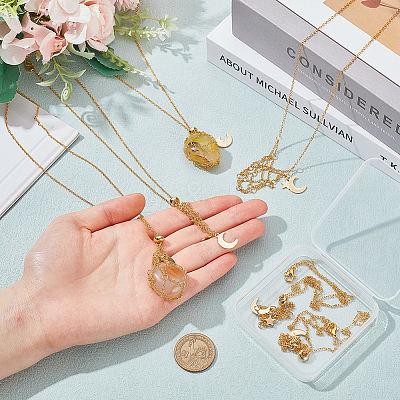 6Pcs Crystal Cage Holder Necklace NJEW-AB00036-1