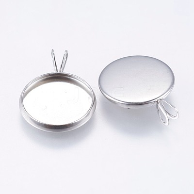 Tarnish Resistant 304 Stainless Steel Pendant Cabochon Settings STAS-I097-059-14MM-1