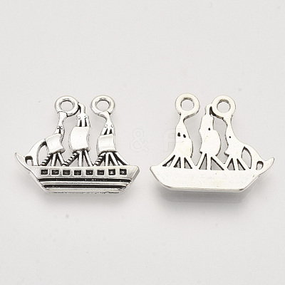 Tibetan Style Alloy Pendants X-TIBEP-T009-12AS-RS-1
