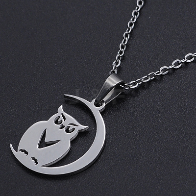 Non-Tarnish 201 Stainless Steel Pendants Necklaces NJEW-S105-JN707-45-1-1