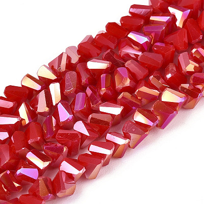 Electroplate Opaque Glass Beads Strands GLAA-N022-4mm-02-1
