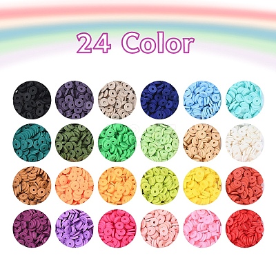 3600Pcs 24 Colors Handmade Polymer Clay Beads CLAY-YW0001-11A-1