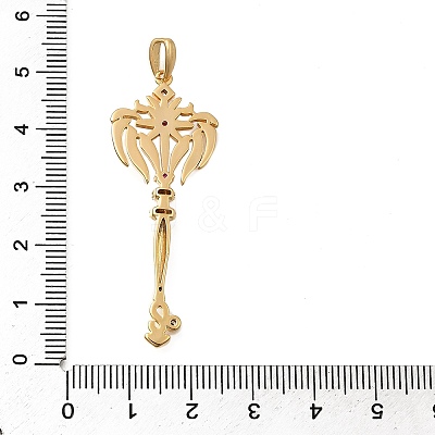 Brass Micro Pave Cubic Zirconia Big Pendants X1-KK-B147-04G-08-1