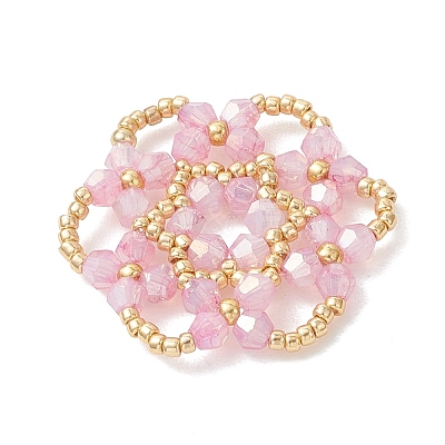 Glass Seed Beaded Pendants PALLOY-MZ01245-01-1