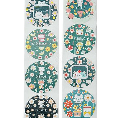 Cartoon Patterns Paper Gift Sticker Rolls DIY-R083-03D-1