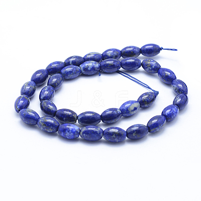 Natural Lapis Lazuli Beads Strands G-P342-08-8x12mm-A-1