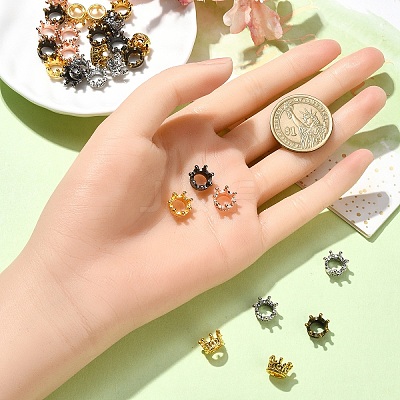 30Pcs 6 Colors Tibetan Style Alloy Beads TIBEB-YW0001-28-1