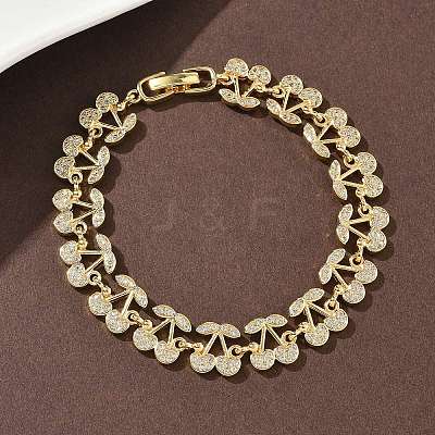 Cherry Brass Micro Pave Cubic Zirconia Chain Bracelets BJEW-L703-01B-G-1