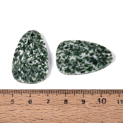 Natural Green Spot Jasper Pendants G-Q601-38F-1