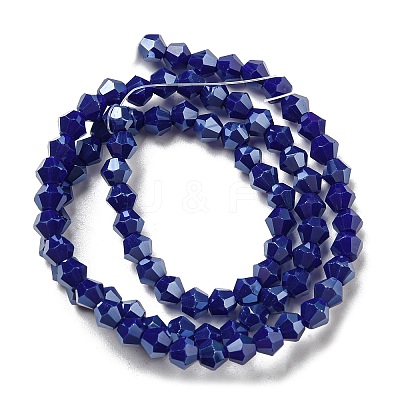 Opaque Solid Color Electroplate Glass Beads Strands GLAA-F029-P4mm-C10-1