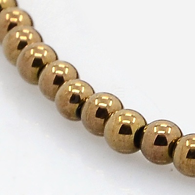 Round Non-magnetic Synthetic Hematite Beads Strands G-P061-64B-3mm-1
