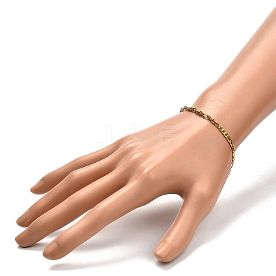 304 Stainless Steel Figaro Chains Bracelet for Men Women BJEW-JB06937-1