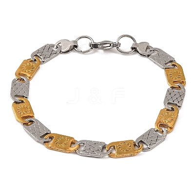 201 Stainless Steel Mariner Link Chain Bracelets BJEW-B078-59GP-1