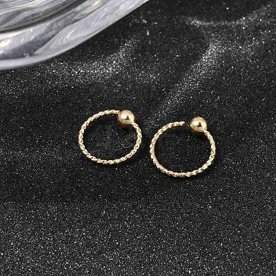 Brass Ball Captive Bead Nose Ring AJEW-G075-01G-01-1