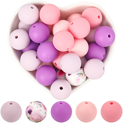 Round Silicone Focal Beads SIL-SP0001-16C-1