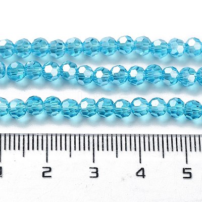 Electroplate Glass Bead Strands EGLA-R015-4mm-12-1