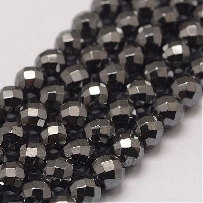 Grade AA Magnetic Synthetic Hematite Bead Strands G-P258-10-6mm-1