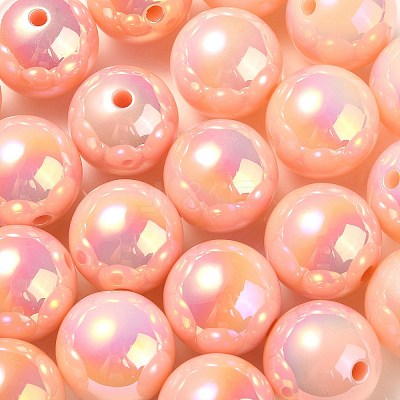 UV Plating Rainbow Iridescent Acrylic Beads PACR-E001-04C-1
