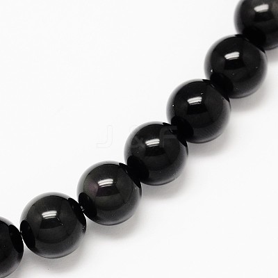Grade AA Natural Obsidian Round Beads Strands G-L275-03-6mm-1