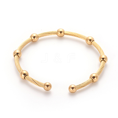 304 Stainless Steel Cuff Bangle Sets BJEW-L642-09-1
