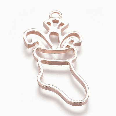 Rack Plating Alloy Open Back Bezel Pendants LS-PALLOY-Q351-21RG-FF-1