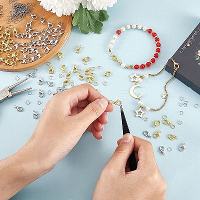 200Pcs 2 Colors Zinc Alloy Lobster Claw Clasps FIND-SZ0001-75-1