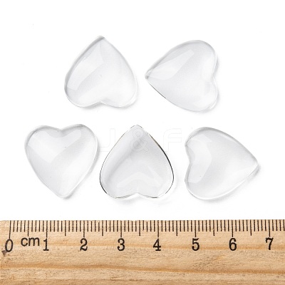 Transparent Glass Heart Cabochons X-GGLA-R021-20mm-1