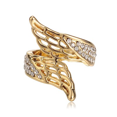 Trendy Brass Rhinestone Wide Band Rings RJEW-JL090-1