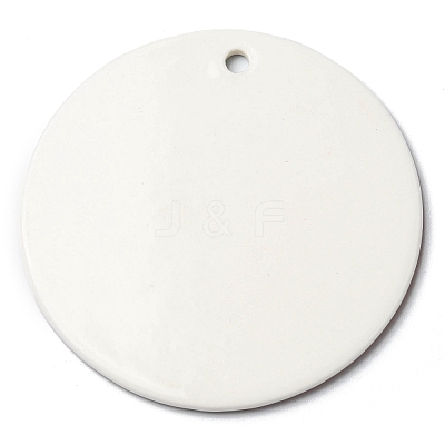Christmas Handmade Printed Porcelain Big Pendants PORC-F009-03-1