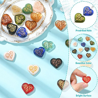 19Pcs 19 Colors Handmade Lampwork Beads LAMP-CJ0002-38-1