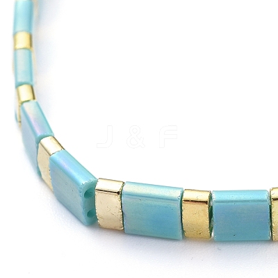 Rectangle Glass Seed Beads Stretch Bracelets BJEW-JB05297-02-1