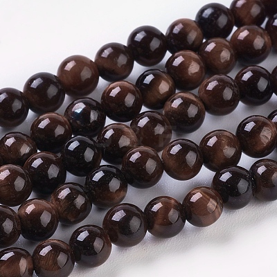 Natural Red Tiger Eye Beads Strands G-C076-4mm-1D-1