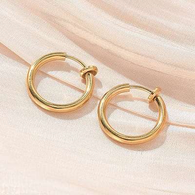 Ion Plating(IP) 304 Stainless Steel Clip-on Earrings EJEW-M218-03B-G-1