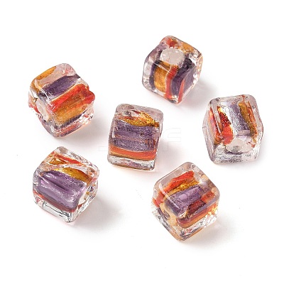 Silver Foil Glass Beads FOIL-D074-01D-1
