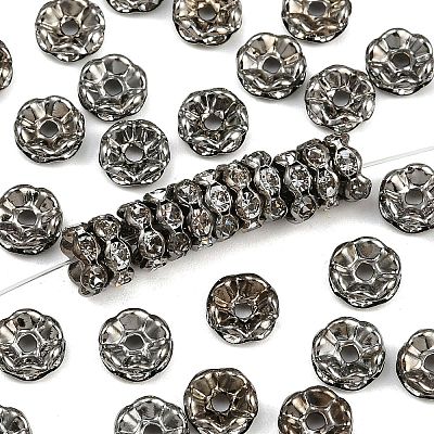 Brass Grade A Crystal Rhinestone Spacer Beads RB-A006-8MM-B-1