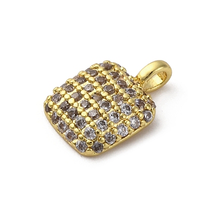 Brass Micro Pave Cubic Zirconia Pendants KK-Q070-01G-G-1