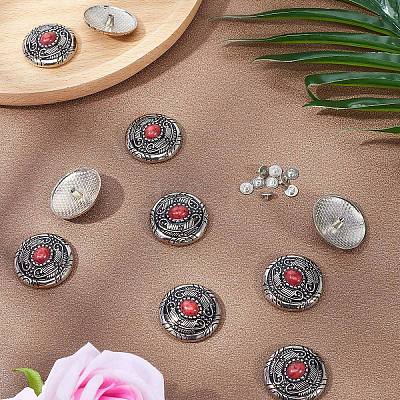 1-Hole Alloy & Cat eye Turquoise Decorative Rivets FIND-GF0004-53B-1
