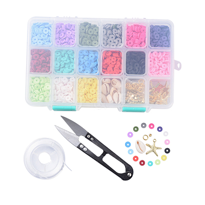 15 Colors Handmade Polymer Clay Beads DIY-JP0005-47-6mm-1