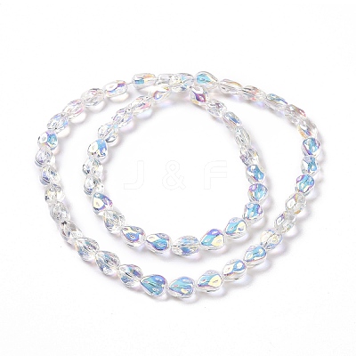 Transparent Electroplate Glass Beads Strands GLAA-C025-02D-1