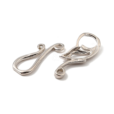 Brass Hook Clasps KK-G323-11P-RS-1