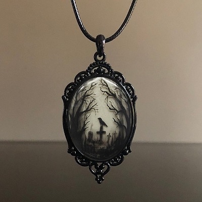 Halloween Alloy Pendant Necklaces PW-WGAE9C8-01-1