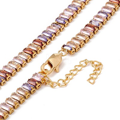 Cubic Zirconia Tennis Necklaces NJEW-G017-01E-G-1