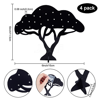 Opaque Acrylic Earring Display Tree EDIS-WH0030-12-1