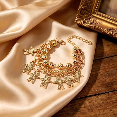 Iron Zinc Alloy Tassel Multi-Strand Bracelets for Women NI2300-7-1