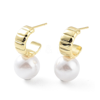 Rack Plating Brass Studs Earrings for Women KK-Z038-02G-1