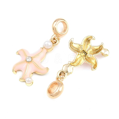 Alloy Enamel European Dangle Charms AL-CBAC2D3-01G-03-1
