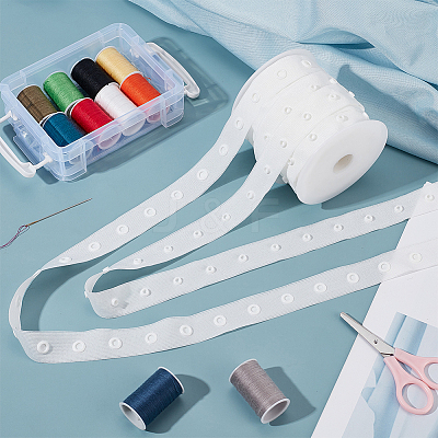 10 Yards 2-Row Plastic Snap Button Tape FIND-OC0003-85B-1