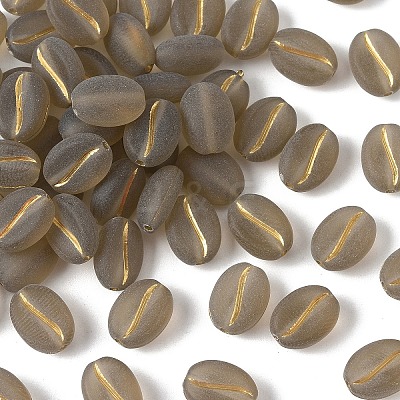 50Pcs Transparent Frosted Acrylic Beads FACR-YW0001-09A-1